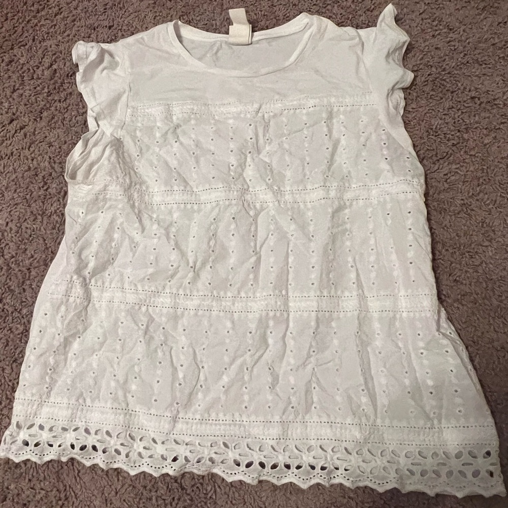 H&M White lace top Size Medium